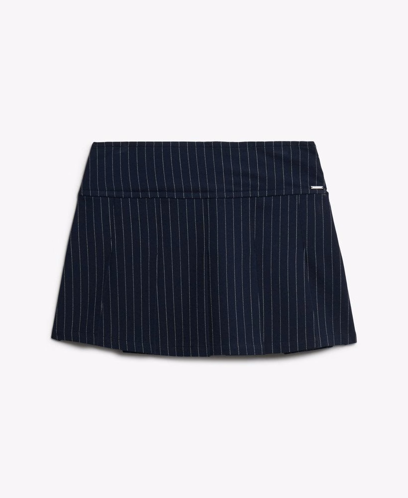 Spódnica mini w prążki i plisy