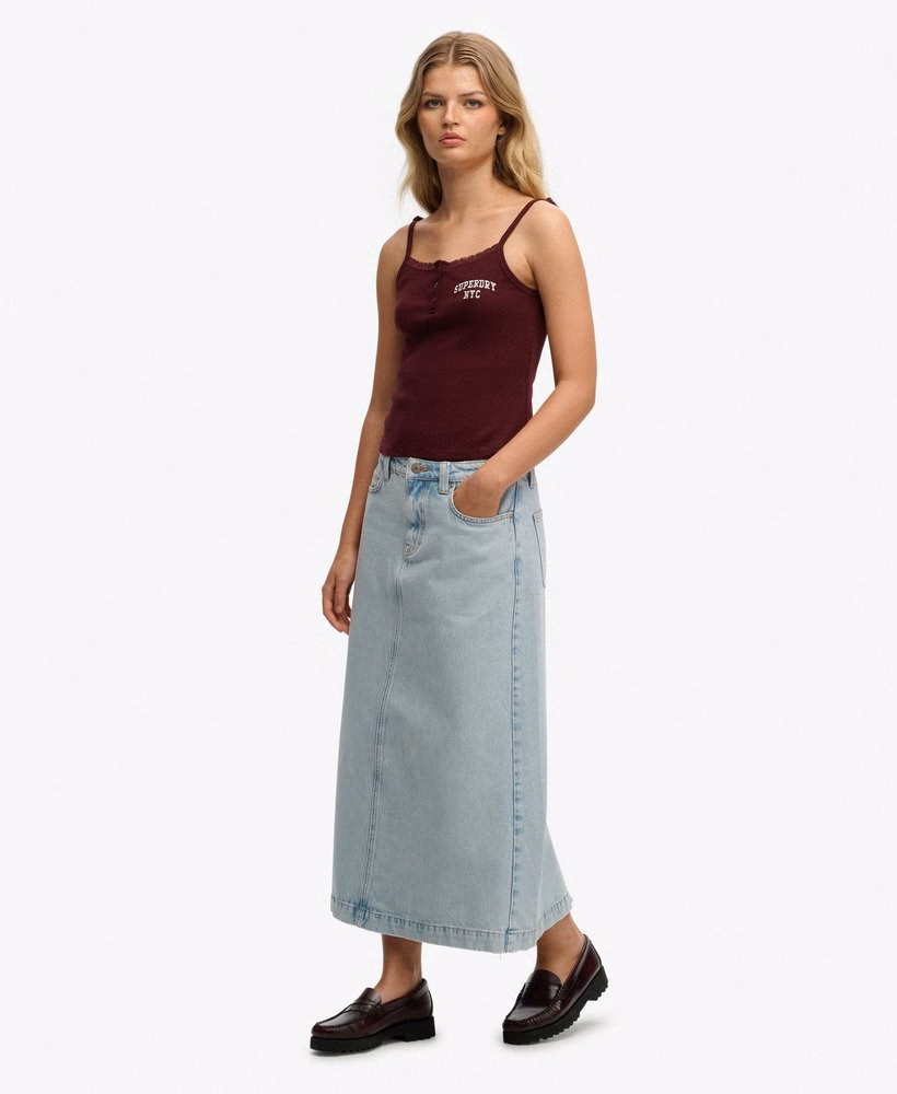 Spódnica maxi z jeansu cargo