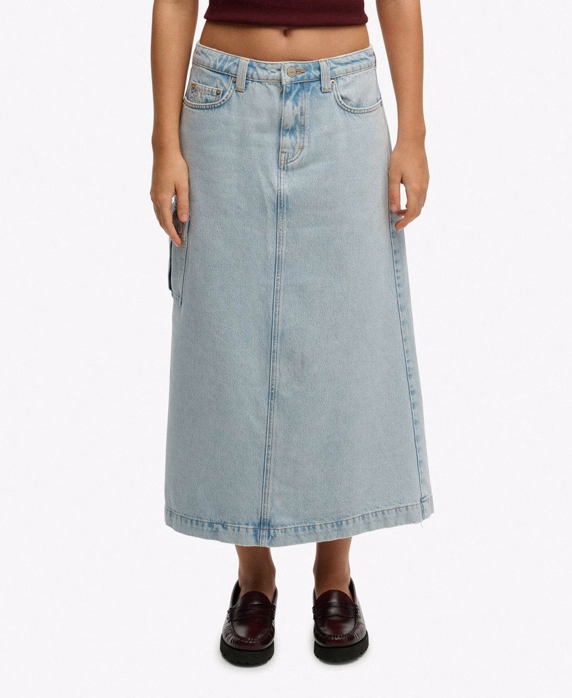 Spódnica maxi z jeansu cargo
