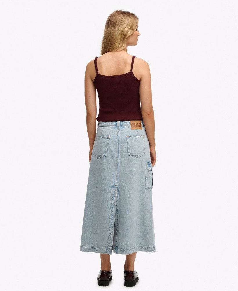 Spódnica maxi z jeansu cargo