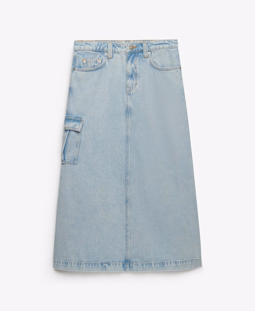 Spódnica maxi z jeansu cargo