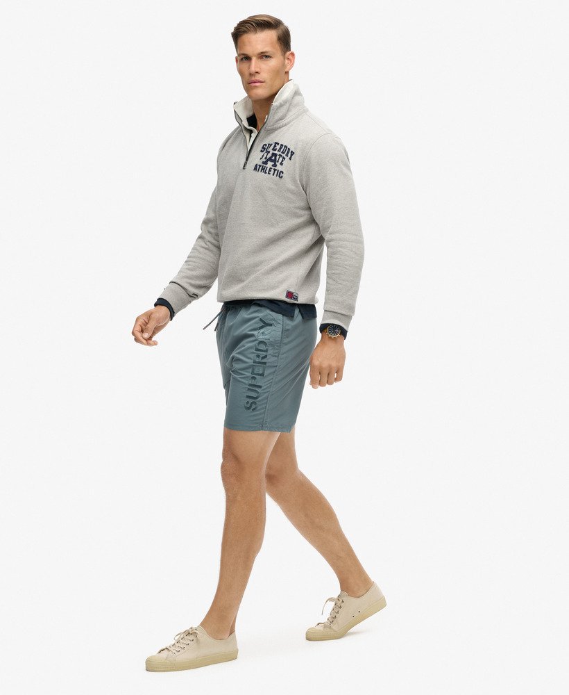szorty kąpielowe premium z haftem 17-calowe w kolorze szarym na burzĘ