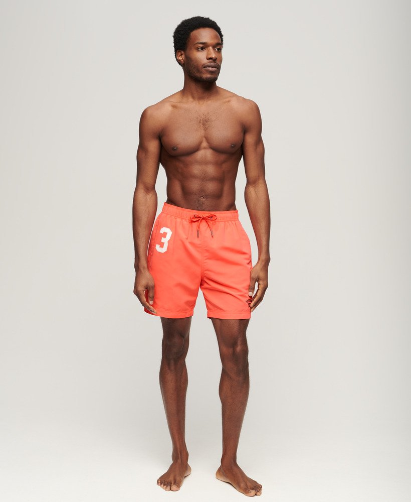 spodenki kąpielowe polo 17 cali z recyklingu w kolorze hot coral
