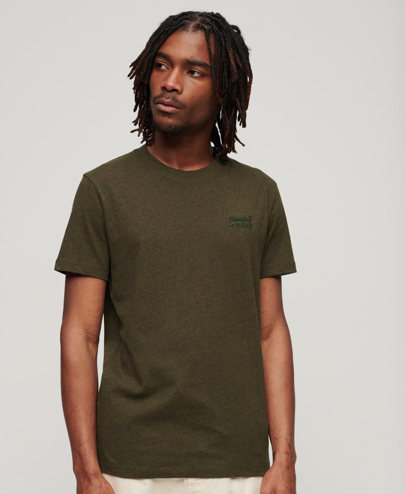 koszulka z organicznej bawełny essential z logo w zimowym kolorze khaki