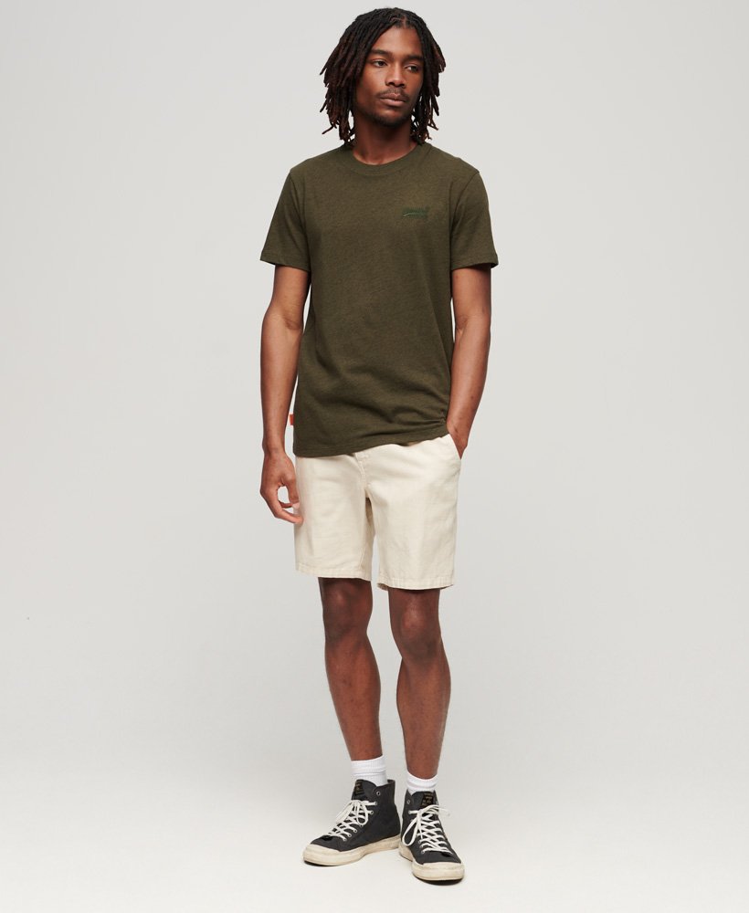 koszulka z organicznej bawełny essential z logo w zimowym kolorze khaki