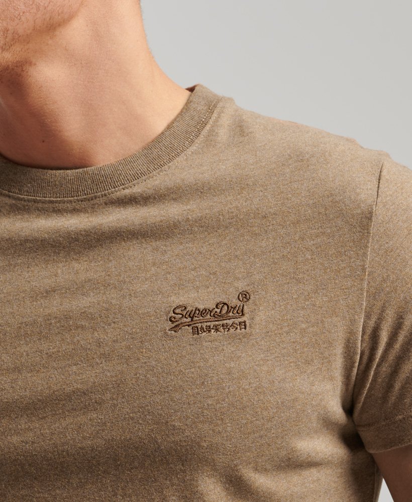 koszulka z organicznej bawełny essential z logo w kolorze buck tan marl