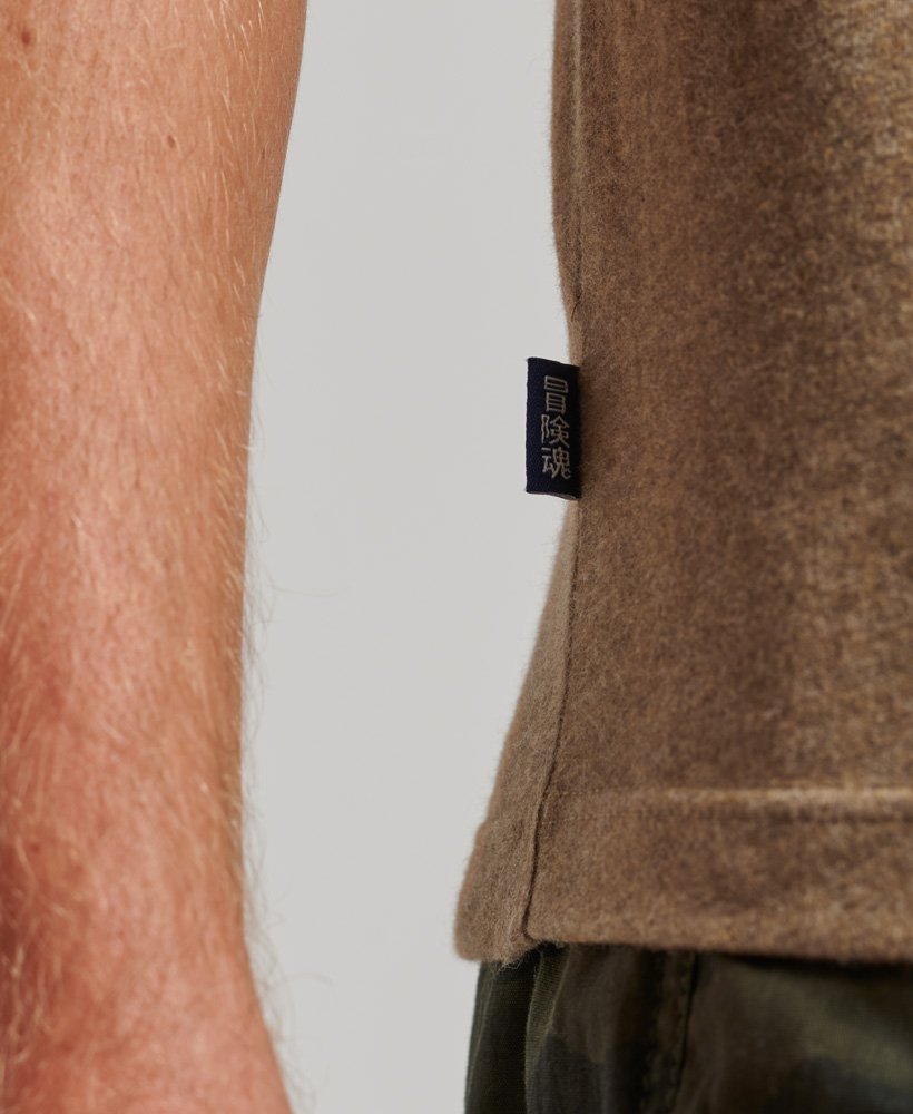 koszulka z organicznej bawełny essential z logo w kolorze buck tan marl