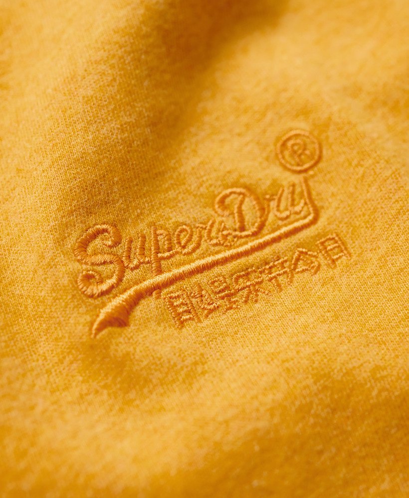 koszulka z organicznej bawełny essential z logo w kolorze kurkumy i marlu