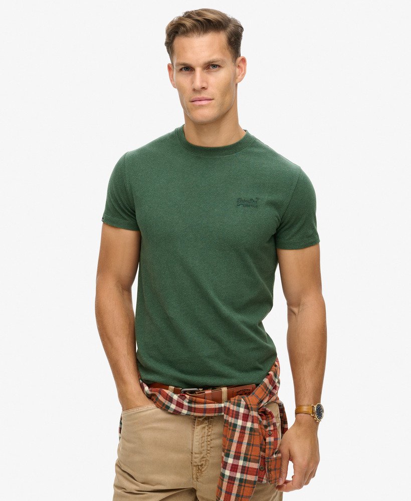 koszulka z organicznej bawełny essential z logo w kolorze buck green marl