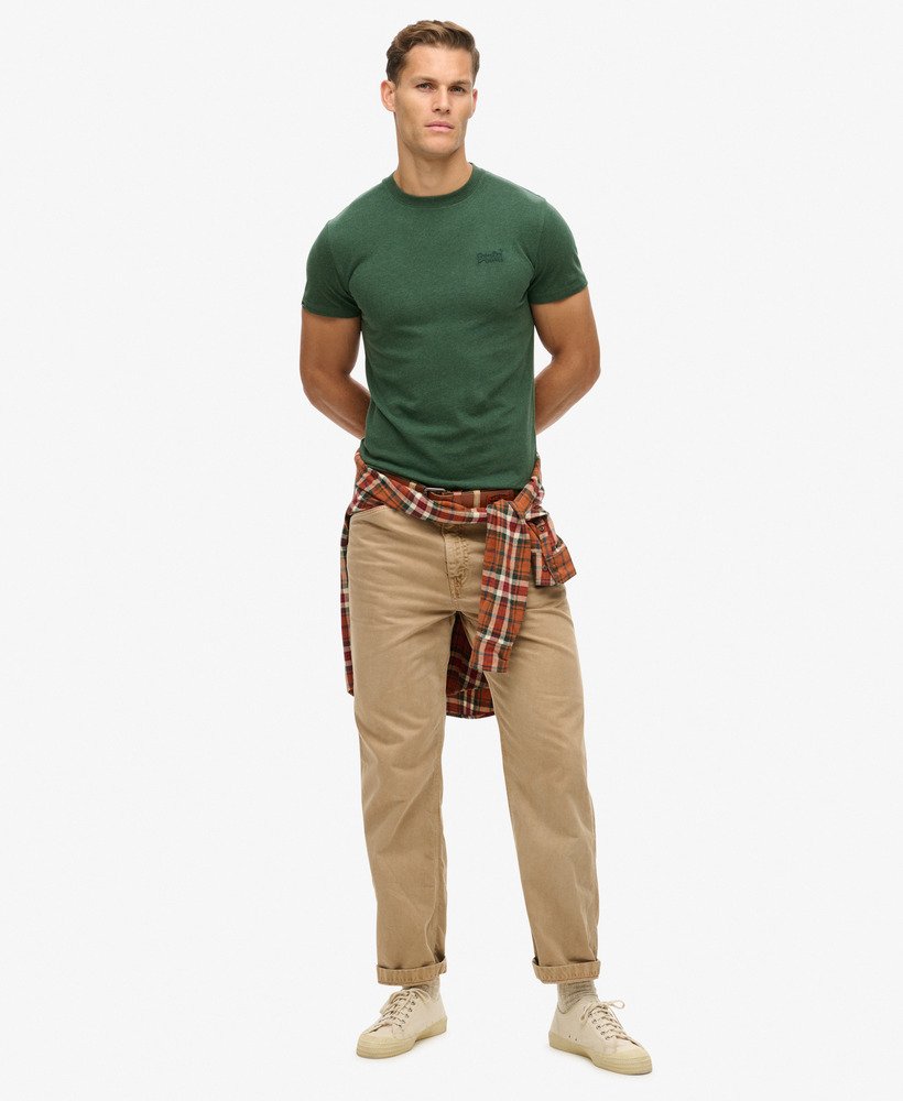 koszulka z organicznej bawełny essential z logo w kolorze buck green marl