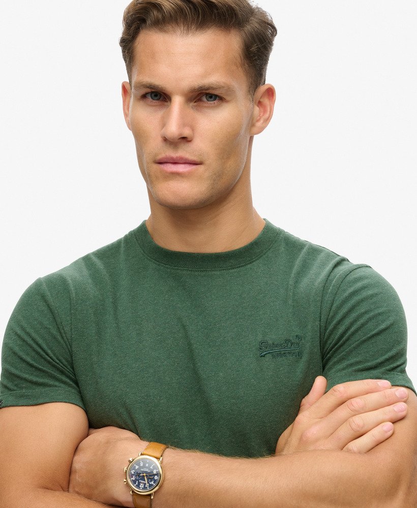 koszulka z organicznej bawełny essential z logo w kolorze buck green marl