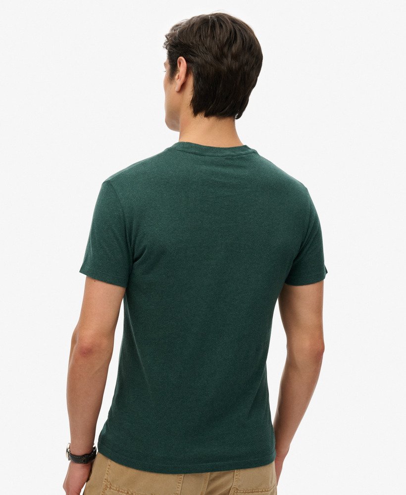 koszulka z bawełny organicznej essential z małym logo w kolorze buck green marl