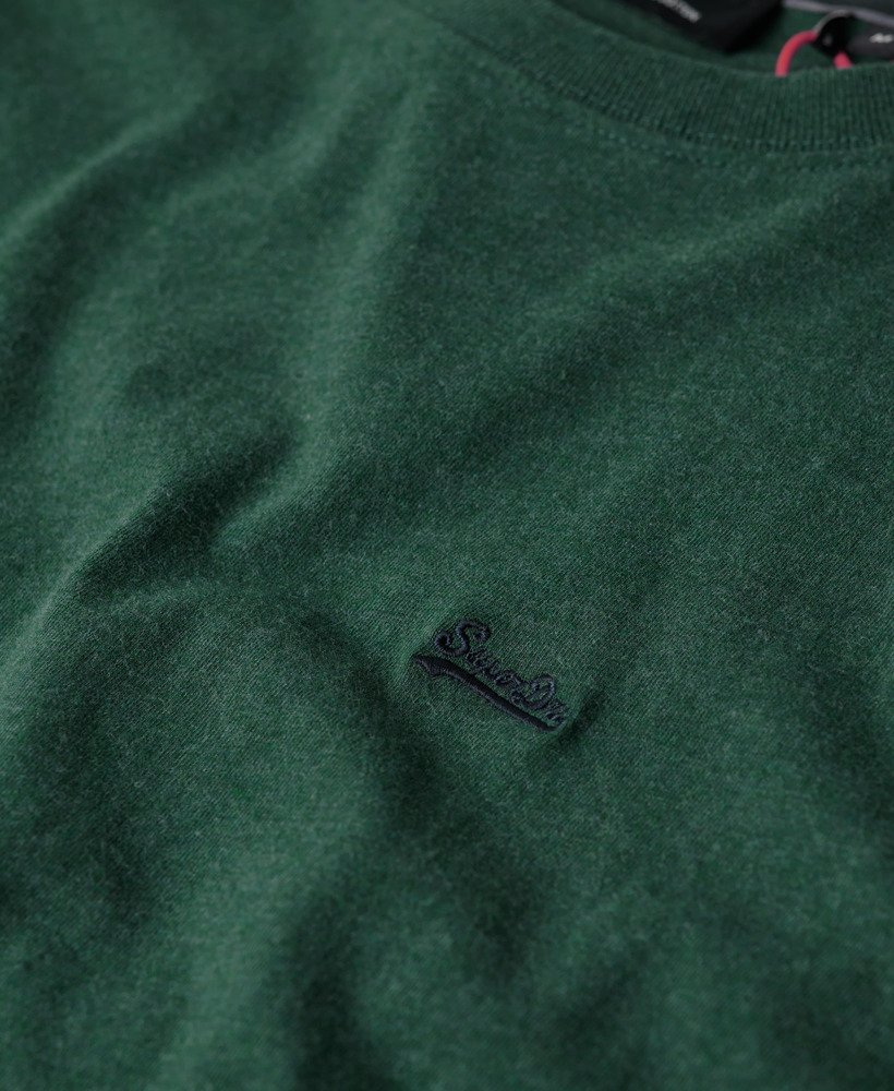 koszulka z bawełny organicznej essential z małym logo w kolorze buck green marl