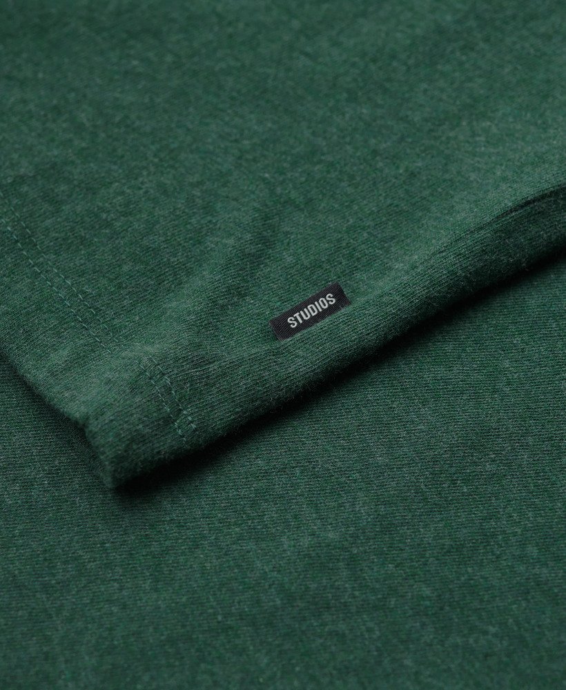 koszulka z bawełny organicznej essential z małym logo w kolorze buck green marl