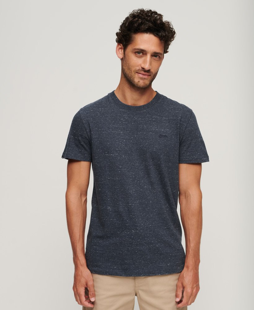 koszulka z bawełny organicznej essential z małym logo w kolorze creek navy heather