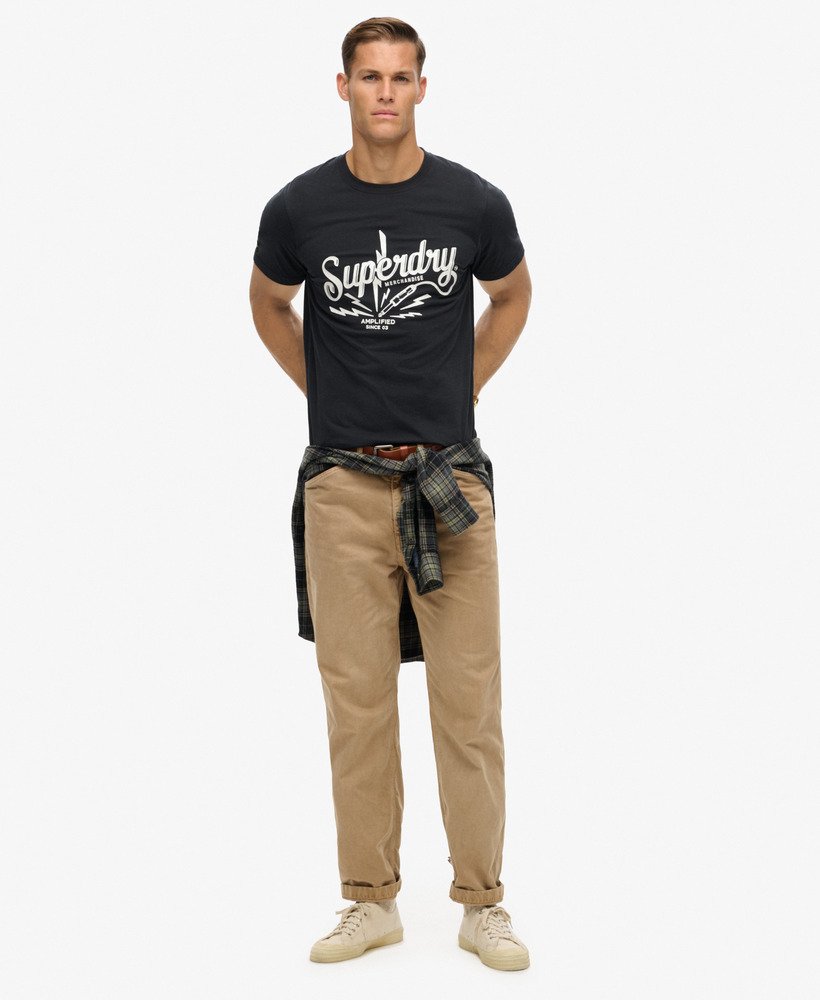 koszulka vintage merch store z jasnym tyłem w kolorze czarnym