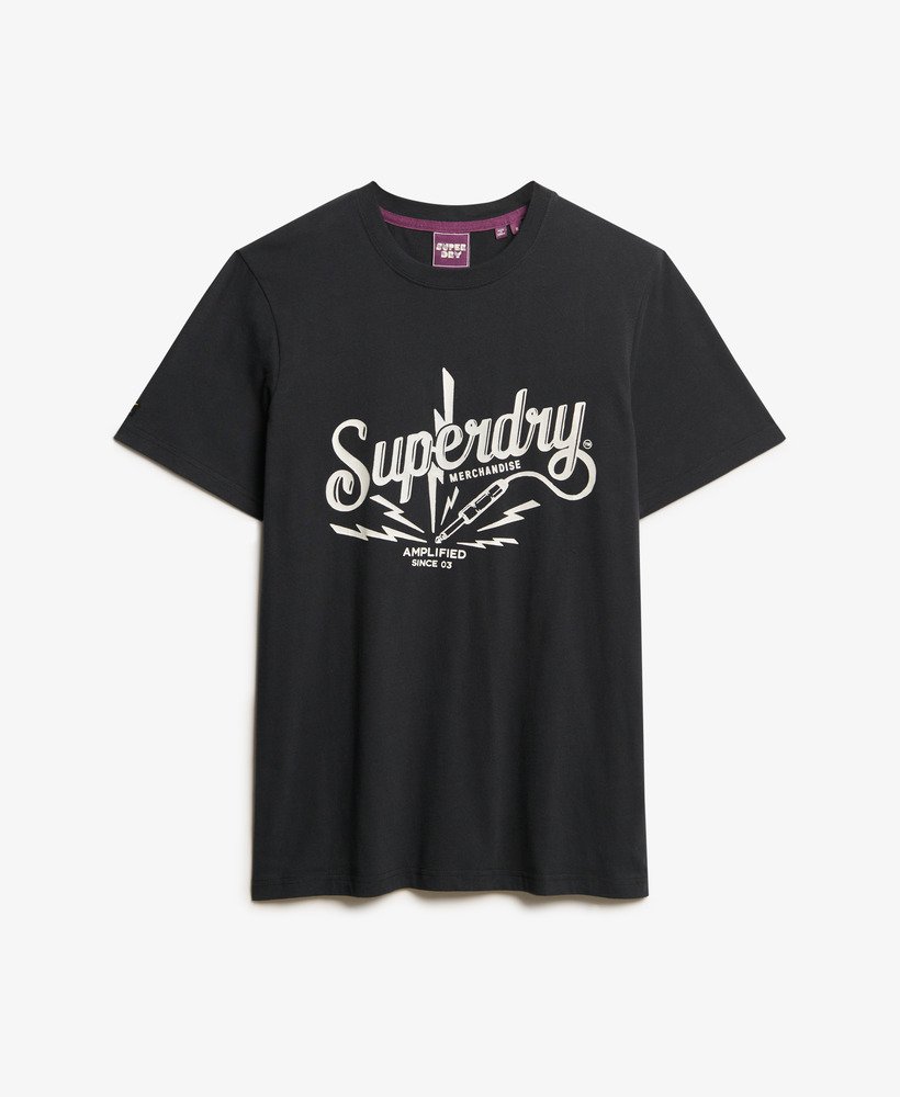 koszulka vintage merch store z jasnym tyłem w kolorze czarnym