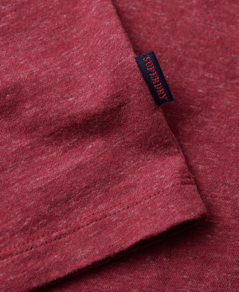 koszulka z organicznej bawełny essential z logo w kolorze jagodowo-czerwonym melanżu