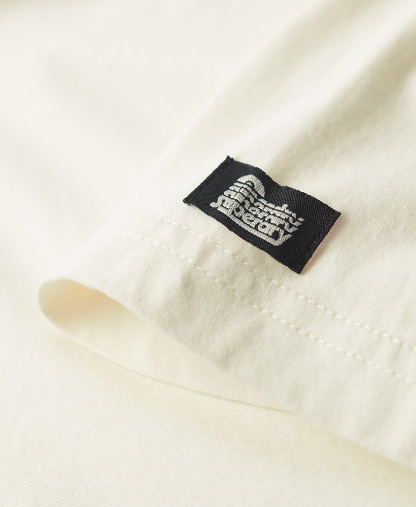 koszulka z nadrukiem z przodu tattoo script w kolorze off white