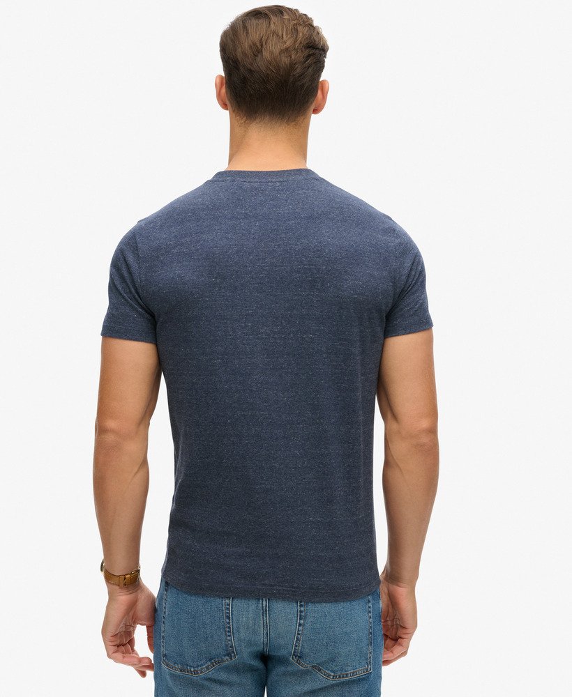 koszulka z organicznej bawełny essential z logo w kolorze ciemnego indygo blue marl
