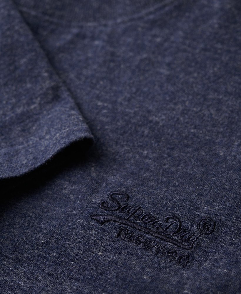 koszulka z organicznej bawełny essential z logo w kolorze ciemnego indygo blue marl