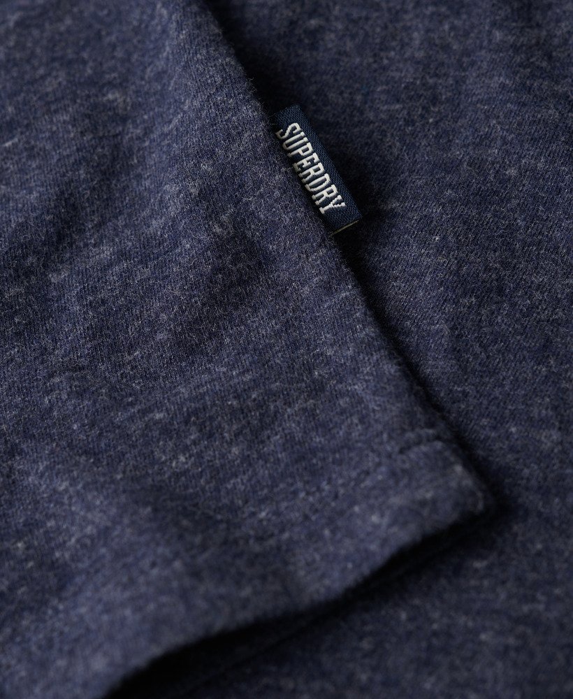 koszulka z organicznej bawełny essential z logo w kolorze ciemnego indygo blue marl