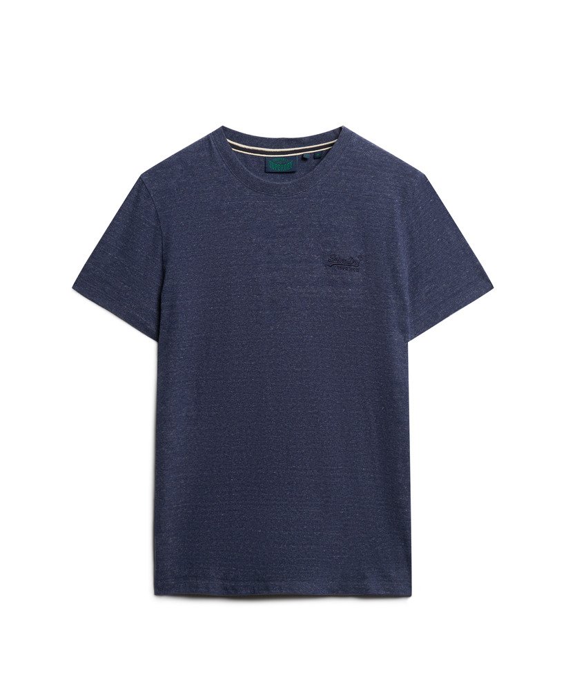 koszulka z organicznej bawełny essential z logo w kolorze ciemnego indygo blue marl