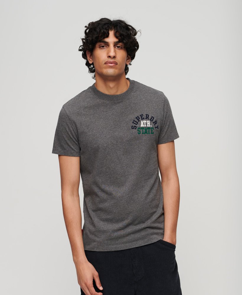 koszulka z haftowanym logo superstate athletic w kolorze rich charcoal marl