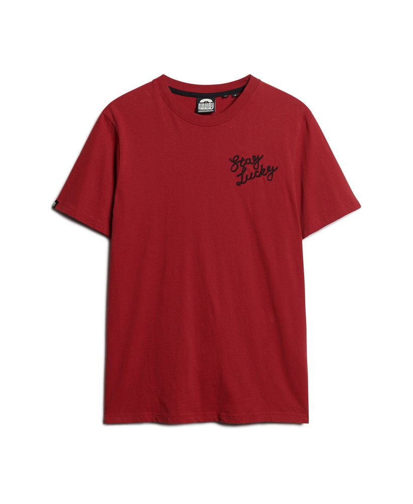 koszulka z grafiką stay lucky w kolorze chilli pepper red
