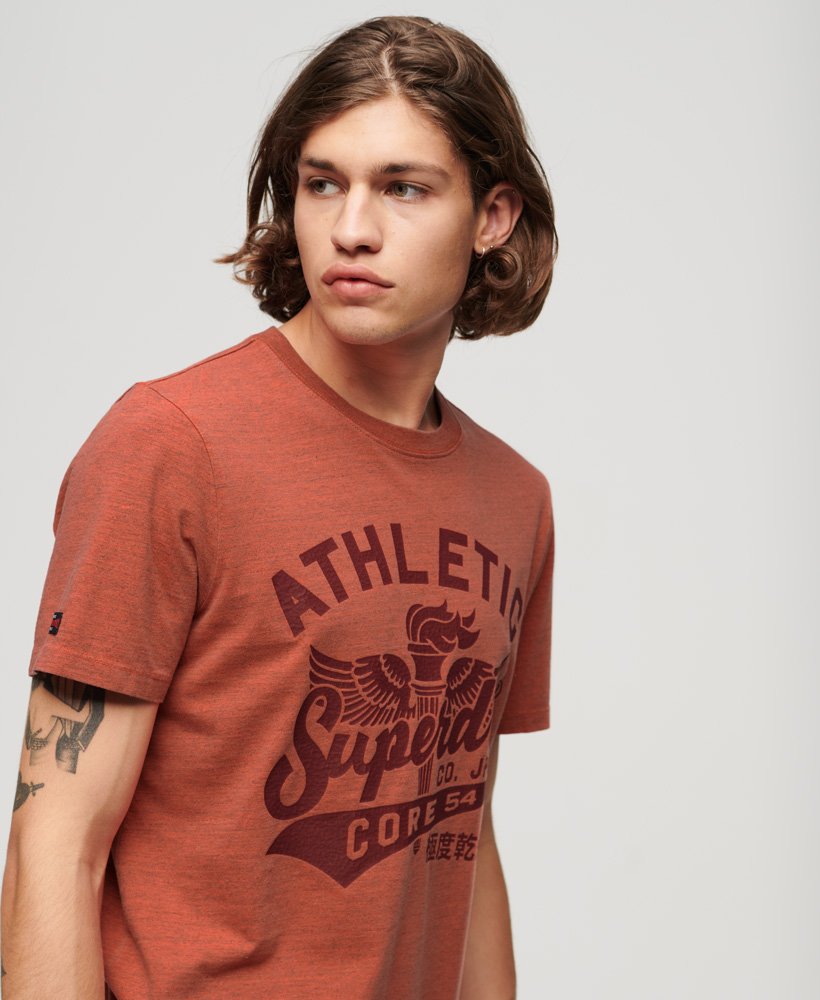 koszulka z grafiką college scripted w kolorze papryki overdyed marl