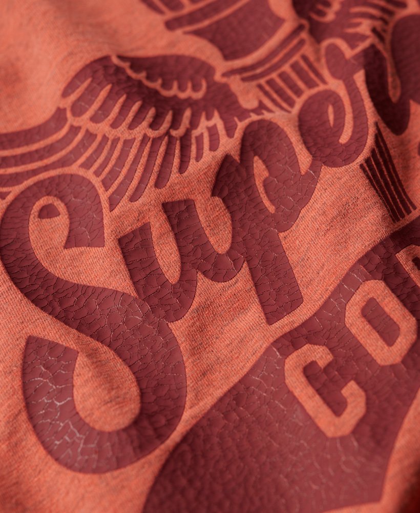 koszulka z grafiką college scripted w kolorze papryki overdyed marl