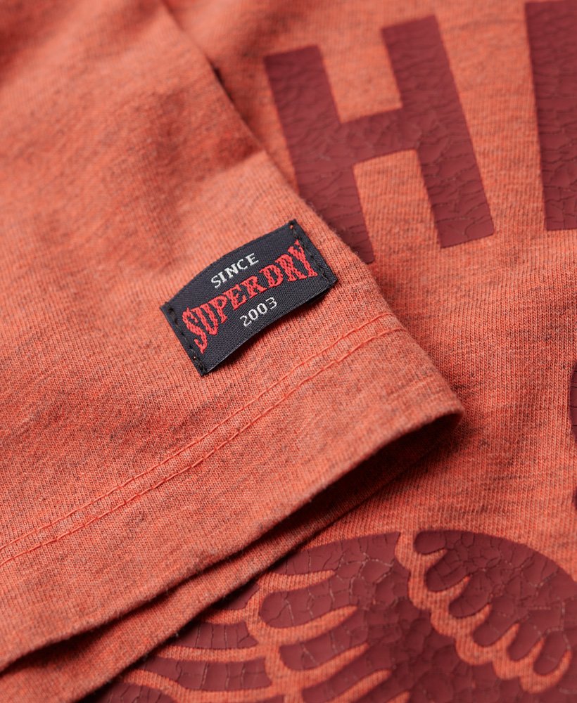 koszulka z grafiką college scripted w kolorze papryki overdyed marl