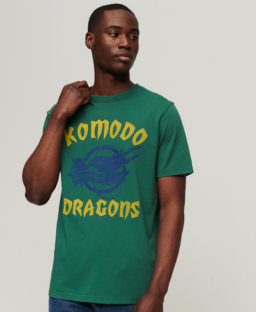 koszulka superdry x komodo classic dragon w kolorze sosnowej zieleni