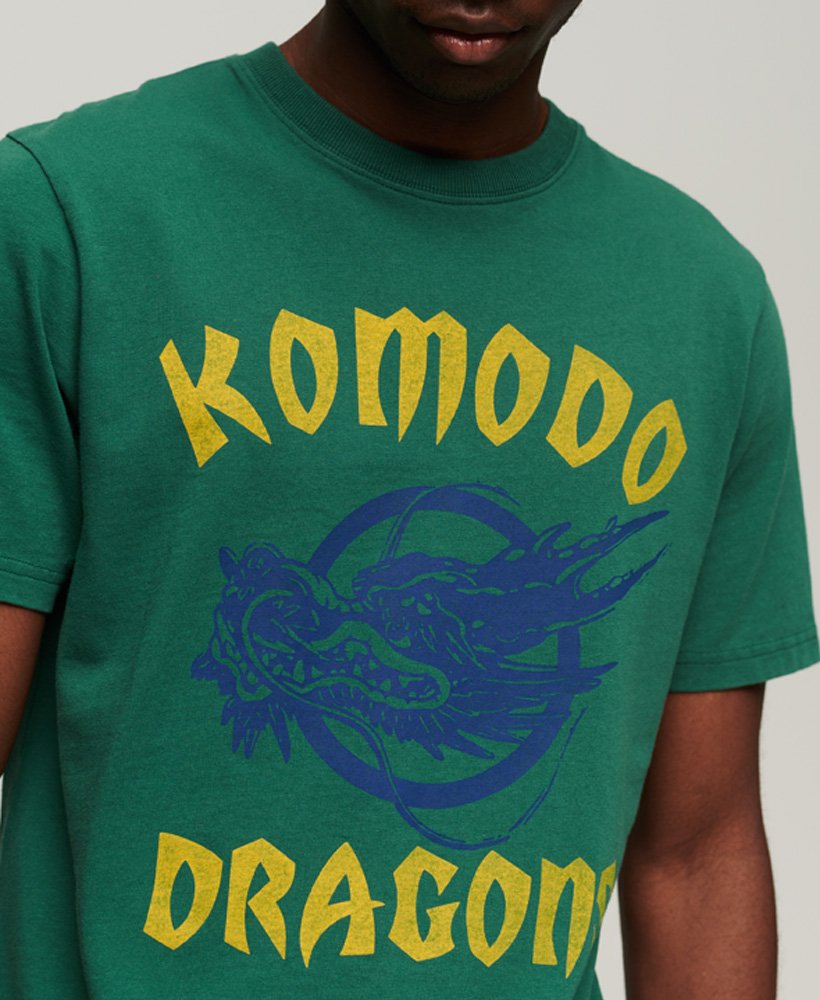 koszulka superdry x komodo classic dragon w kolorze sosnowej zieleni