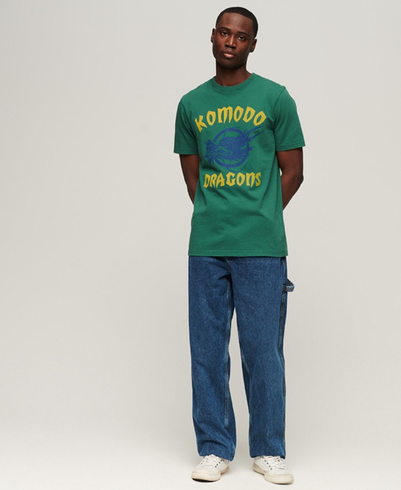 koszulka superdry x komodo classic dragon w kolorze sosnowej zieleni