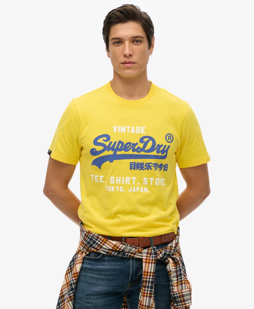 klasyczny t-shirt w stylu vintage w kolorze ŻÓŁtym morskim