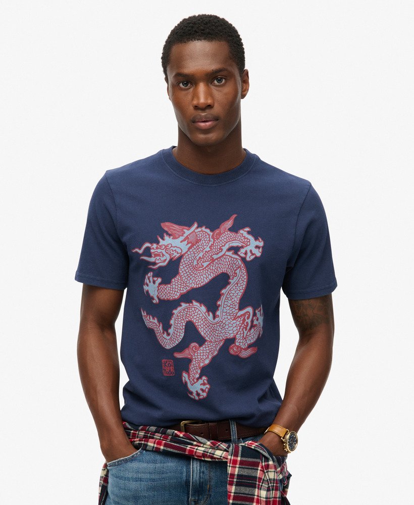 koszulka superdry x komodo vintage w kolorze najbogatszej granatowej
