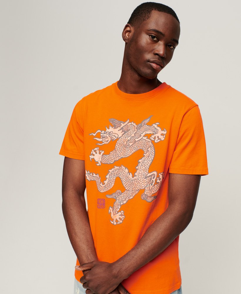 koszulka superdry x komodo vintage w kolorze jaffa orange