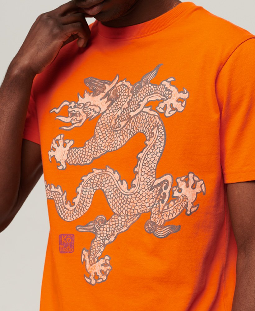 koszulka superdry x komodo vintage w kolorze jaffa orange