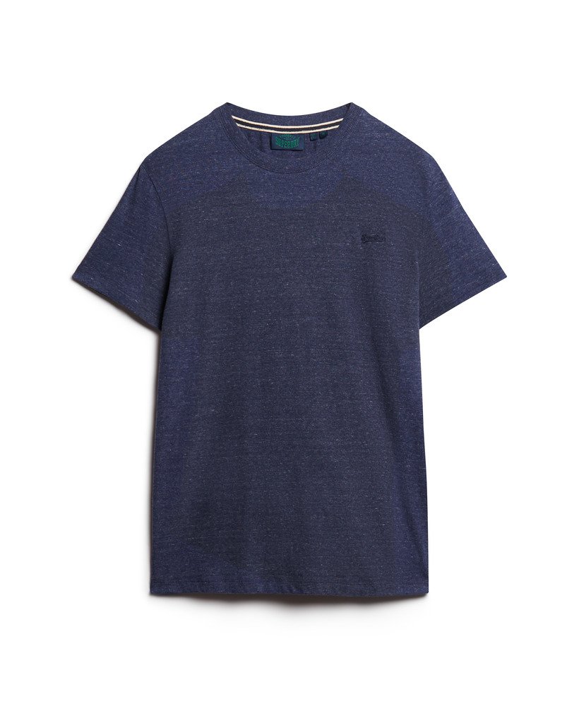 koszulka z bawełny organicznej essential z małym logo w kolorze ciemnego indygo blue melanż