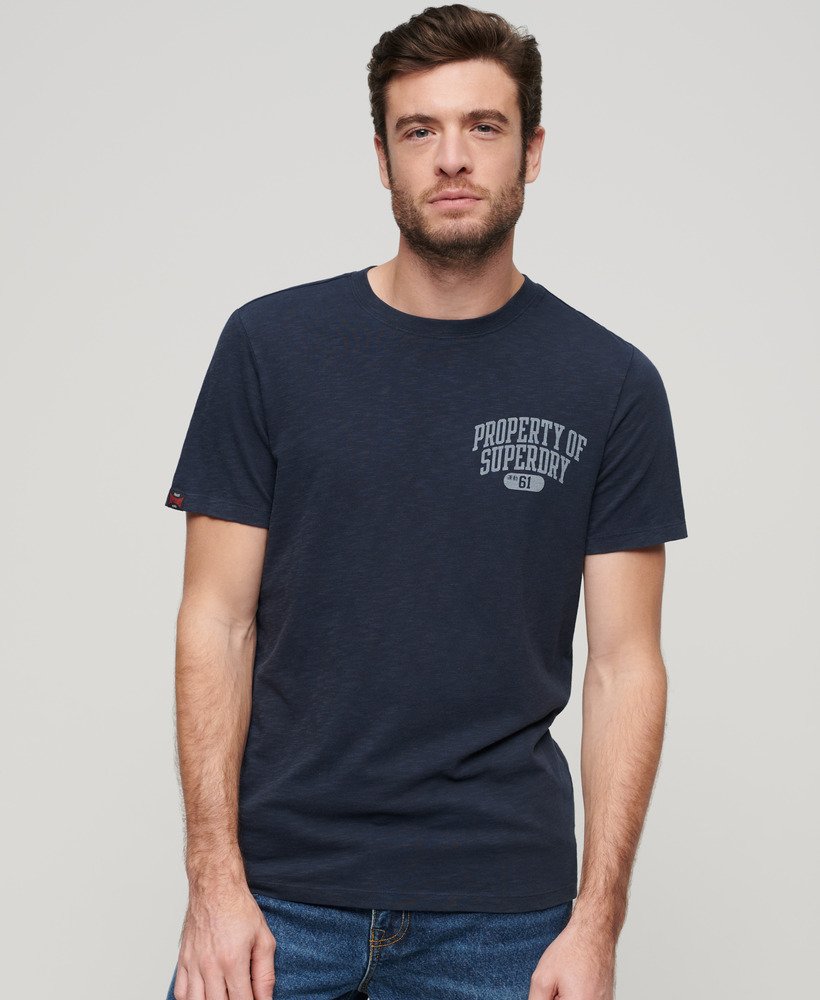 koszulka z grafiką athletic college w kolorze eclipse navy slub