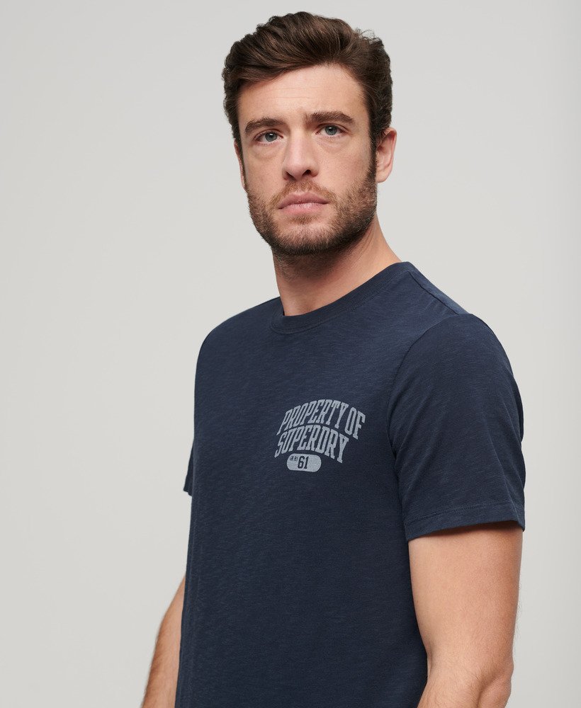 koszulka z grafiką athletic college w kolorze eclipse navy slub