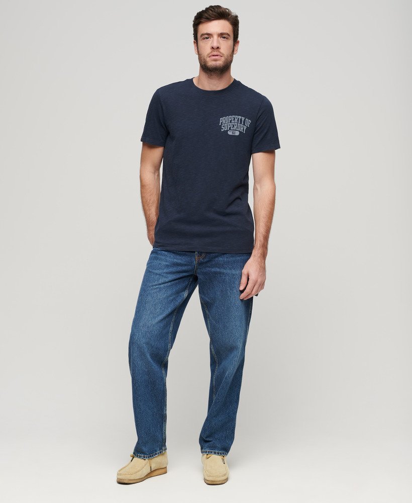 koszulka z grafiką athletic college w kolorze eclipse navy slub