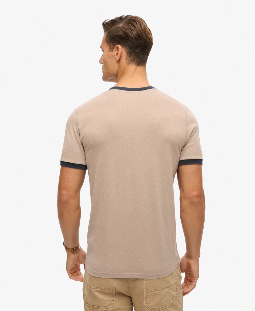 koszulka z grafiką ringer workwear w kolorze głębokiego beżugranatu eclipse