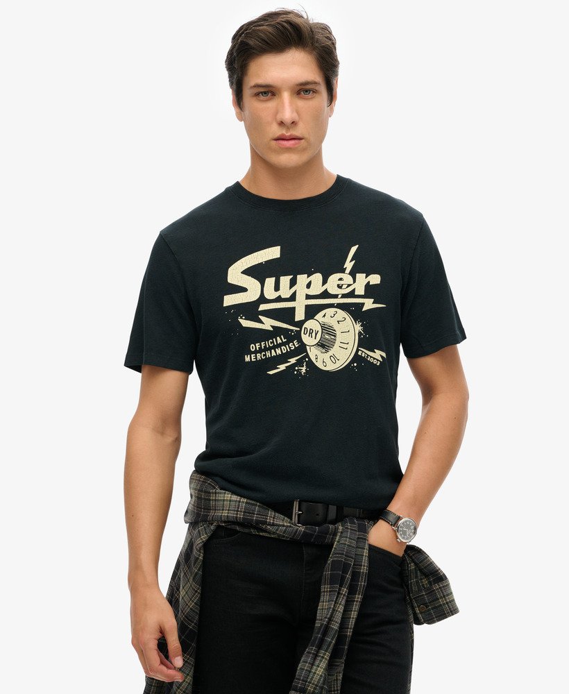 koszulka z grafiką retro rocker w kolorze czarnym