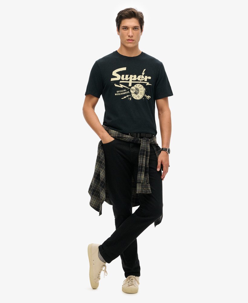 koszulka z grafiką retro rocker w kolorze czarnym