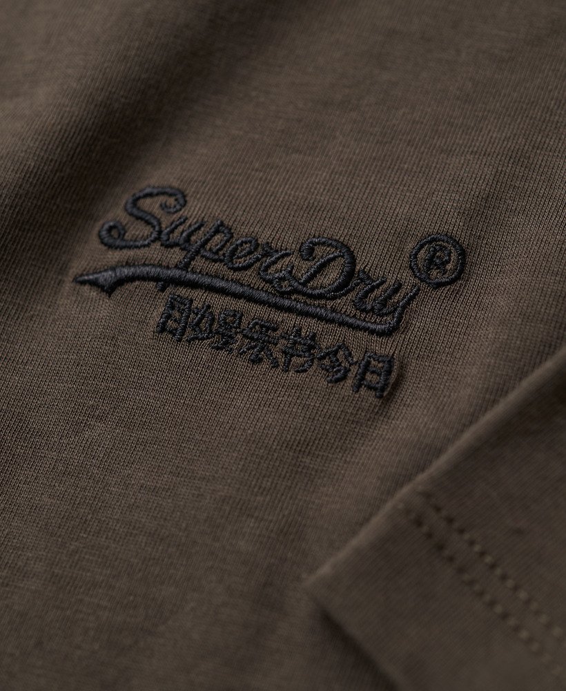 koszulka z organicznej bawełny essential z haftowanym logo w kolorze vintage black
