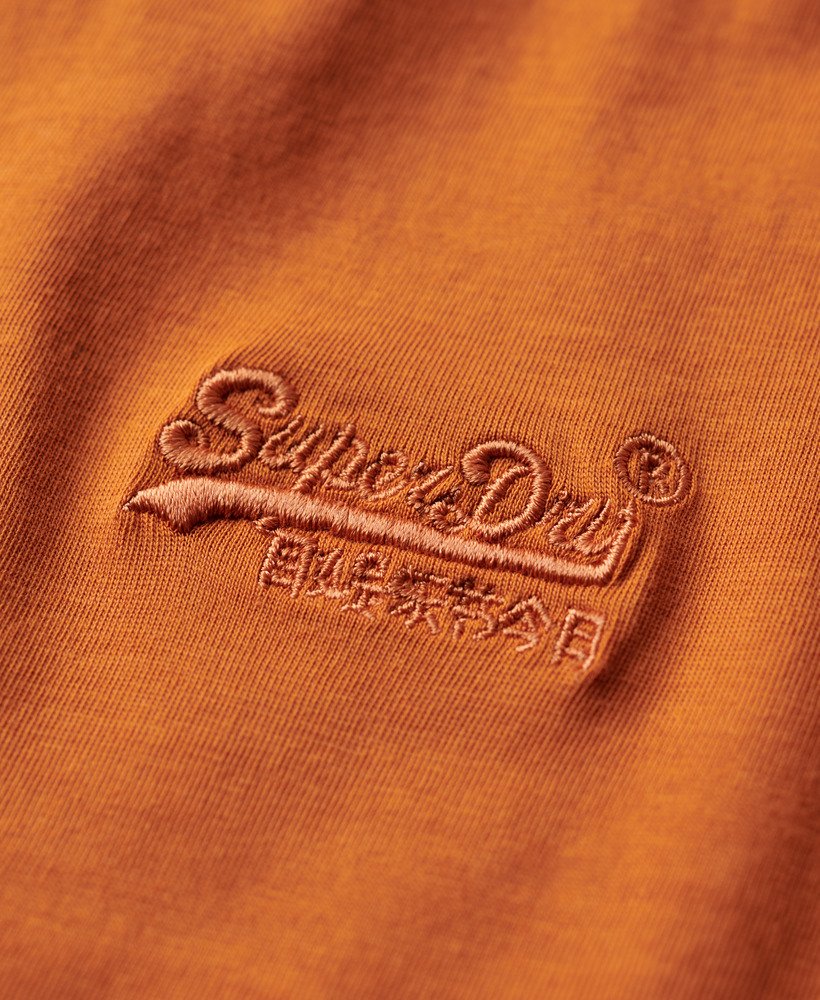 koszulka z organicznej bawełny essential z haftowanym logo w kolorze mojave orange