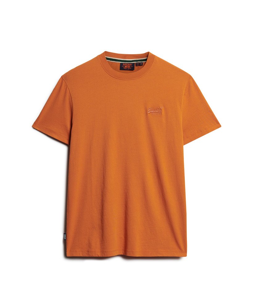koszulka z organicznej bawełny essential z haftowanym logo w kolorze mojave orange