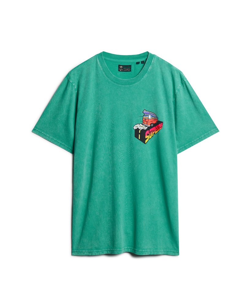 luźna koszulka podróżna neon w kolorze cool green